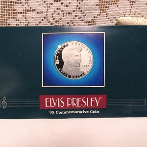 ELVIS PRESLEY Commemorative $5 Coin 1993 Marshall Islands Issue New in Envelope